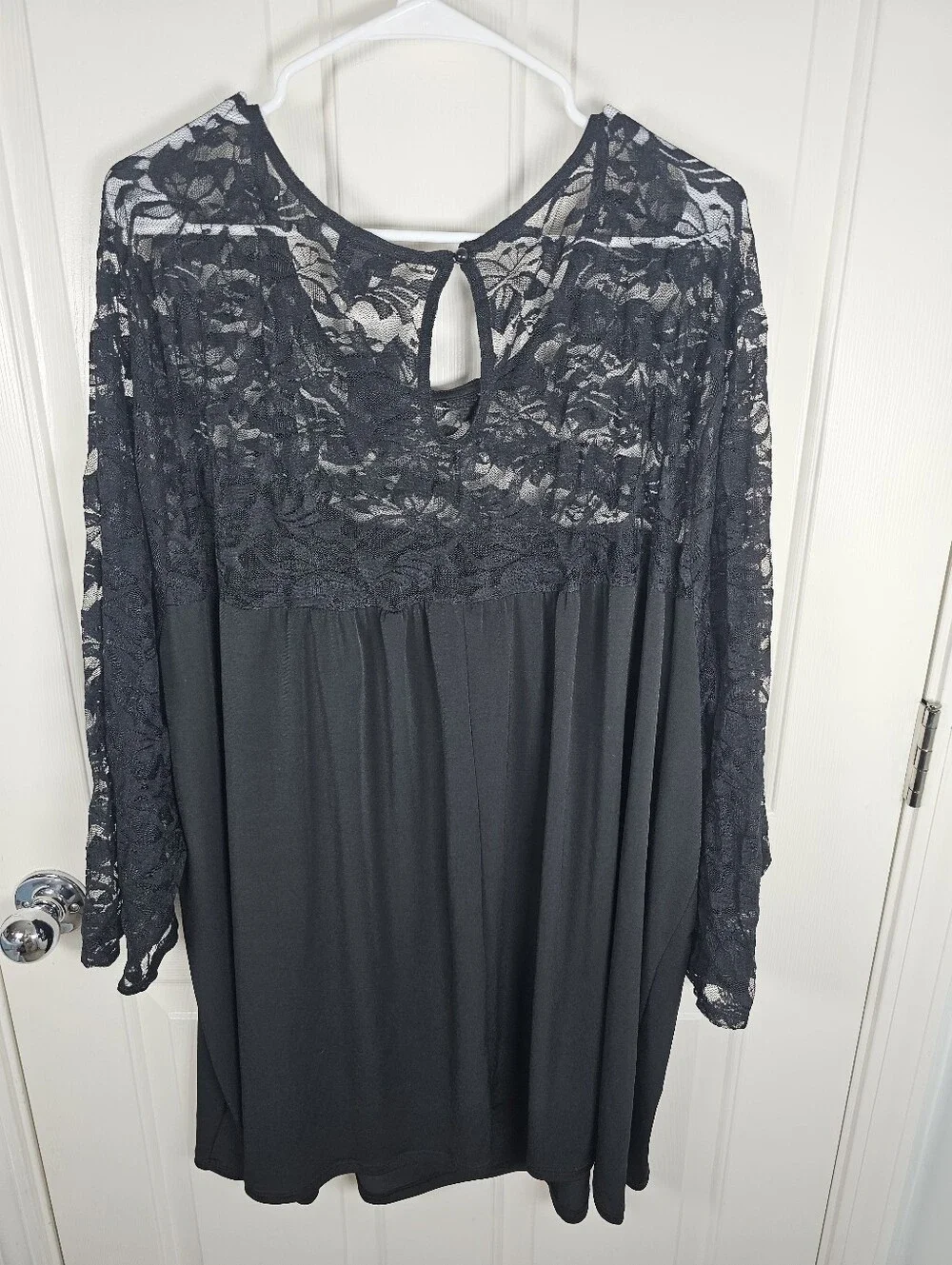 Torrid NWT Lace Lattice Black Shirt Size 6 - Picture 6 of 7